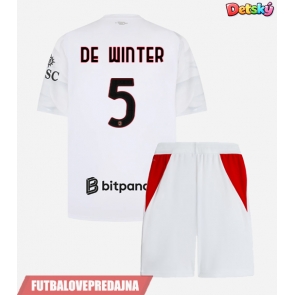 Lacne Dětský Futbalové dres AC Milan Koni De Winter #5 2026-27 Krátky Rukáv - Preč (+ trenírky)